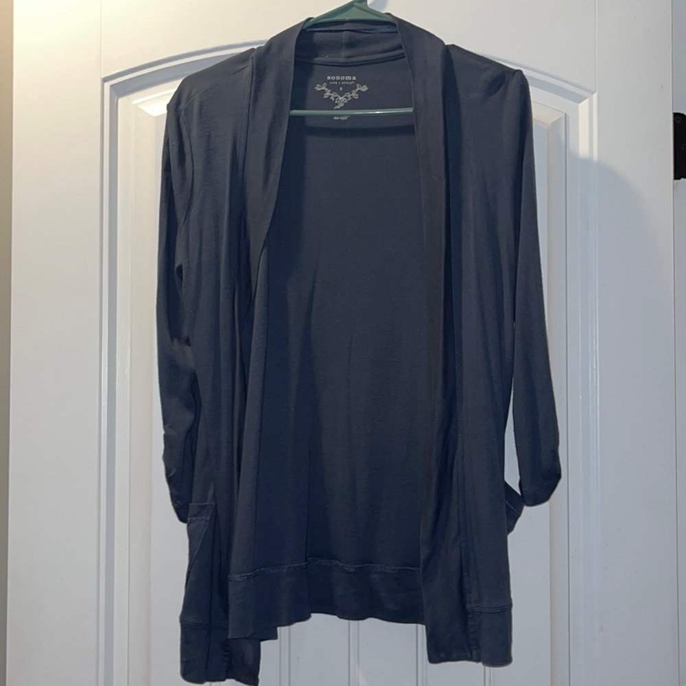Beautiful Sonoma Blue Open Cardigan Top Small